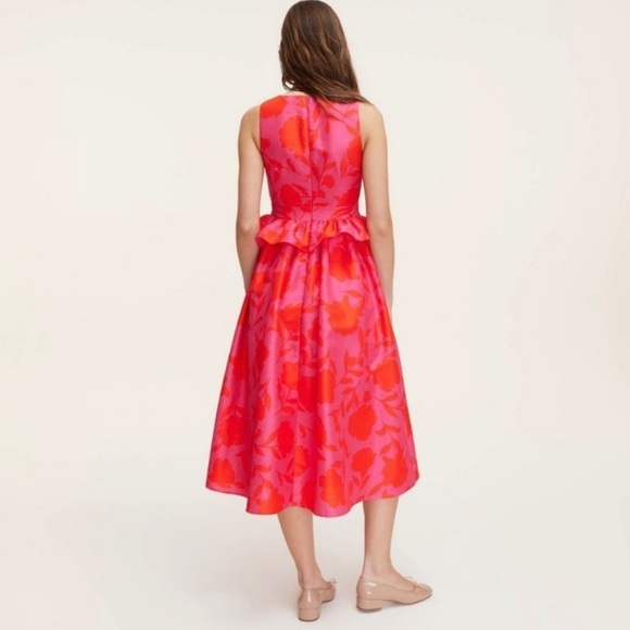 Kate Spade X Target Classic Rose Peplum Midi Dress Plus Size 22 NEW - Picture 2 of 5